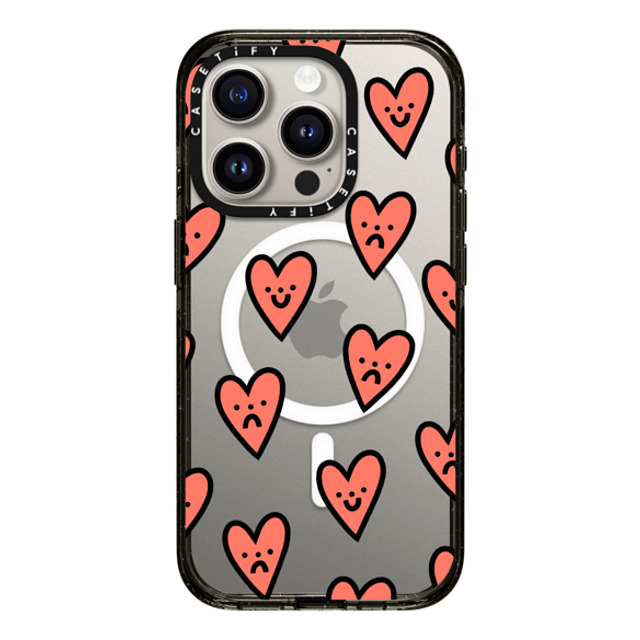 Rosie Pink x CASETiFY iPhone 15 Pro Case Heart,Cartoon Black Impact Case MagSafe Compatible Moody Hearts Back to School Rosie Pink x CASETiFY iPhone 15 Pro Case Heart,Cartoon Black Impact Case MagSafe Compatible Moody Hearts Back to School