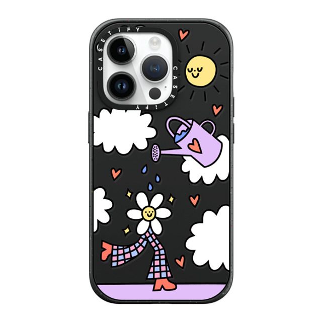 Rosie Pink x CASETiFY iPhone 14 Pro ケース マットブラック インパクトケース MagSafe対応 Growing Every Day