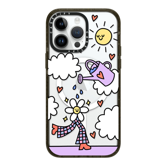 Rosie Pink x CASETiFY iPhone 14 Pro Max ケース ブラック インパクトケース MagSafe対応 Growing Every Day