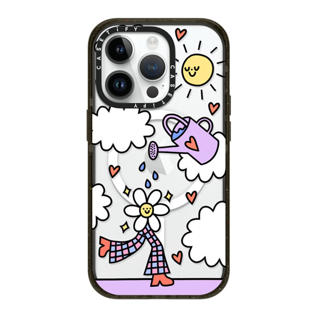 Rosie Pink x CASETiFY iPhone 14 Pro ケース ブラック インパクトケース MagSafe対応 Growing Every Day