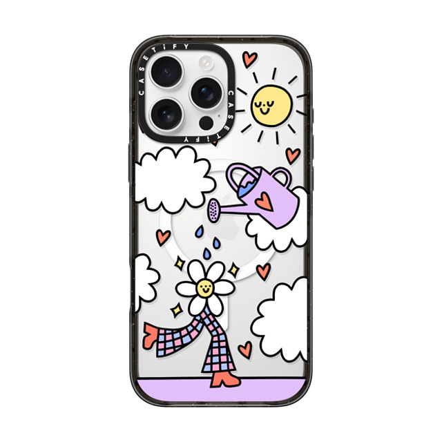 Rosie Pink x CASETiFY iPhone 16 Pro Max ケース ブラック インパクトケース MagSafe対応 Growing Every Day