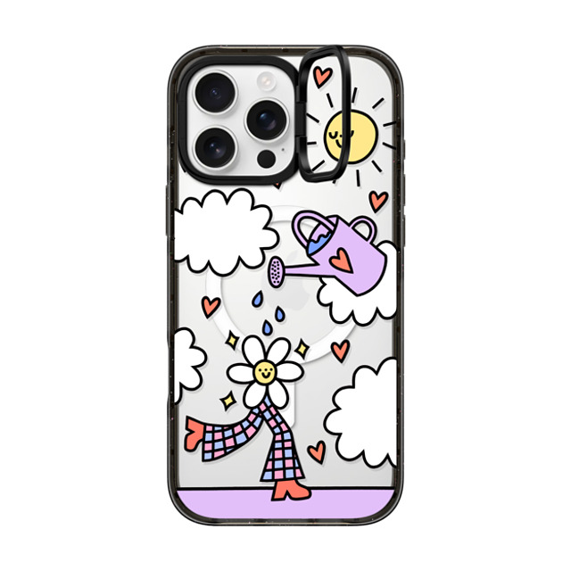 Rosie Pink x CASETiFY iPhone 16 Pro Max ケース ブラック インパクトリングスタンドケース MagSafe対応 Growing Every Day