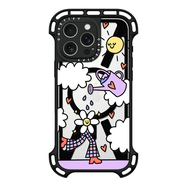 Rosie Pink x CASETiFY iPhone 16 Pro Max ケース ブラック ウルトラ バウンスケース MagSafe対応 Growing Every Day