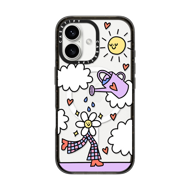 Rosie Pink x CASETiFY iPhone 16 ケース ブラック インパクトケース MagSafe対応 Growing Every Day