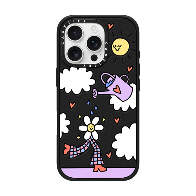 Rosie Pink x CASETiFY iPhone 16 Pro ケース マットブラック インパクトケース MagSafe対応 Growing Every Day