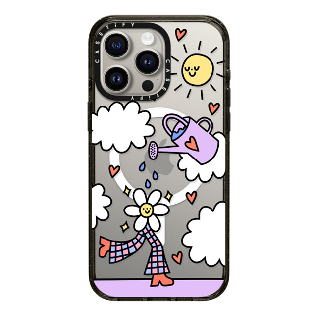 Rosie Pink x CASETiFY iPhone 15 Pro Max ケース ブラック インパクトケース MagSafe対応 Growing Every Day