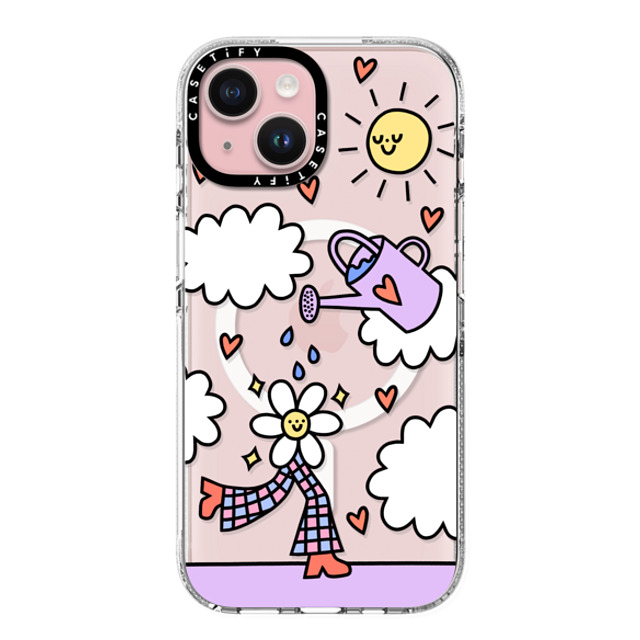 Rosie Pink x CASETiFY iPhone 15 ケース クリア クリア ケース MagSafe対応 Growing Every Day