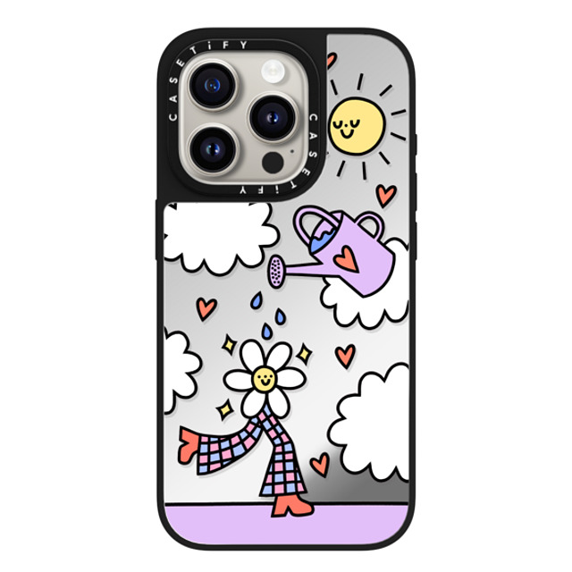 Rosie Pink x CASETiFY iPhone 15 Pro Case Silver on Black ミラーケース MagSafe対応 Growing Every Day Rosie Pink x CASETiFY iPhone 15 Pro Case Silver on Black ミラーケース MagSafe対応 Growing Every Day