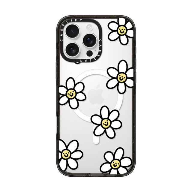 Rosie Pink x CASETiFY iPhone 16 Pro Max ケース Floral,Cartoon ブラック インパクトケース MagSafe対応 Smiling Daisies Father's Day Rosie Pink x CASETiFY iPhone 16 Pro Max ケース Floral,Cartoon ブラック インパクトケース MagSafe対応 Smiling Daisies Father's Day