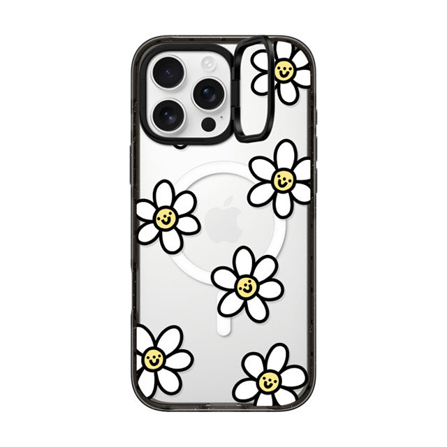 Rosie Pink x CASETiFY iPhone 16 Pro Max ケース Floral,Cartoon ブラック インパクトリングスタンドケース MagSafe対応 Smiling Daisies Father's Day Rosie Pink x CASETiFY iPhone 16 Pro Max ケース Floral,Cartoon ブラック インパクトリングスタンドケース MagSafe対応 Smiling Daisies Father's Day