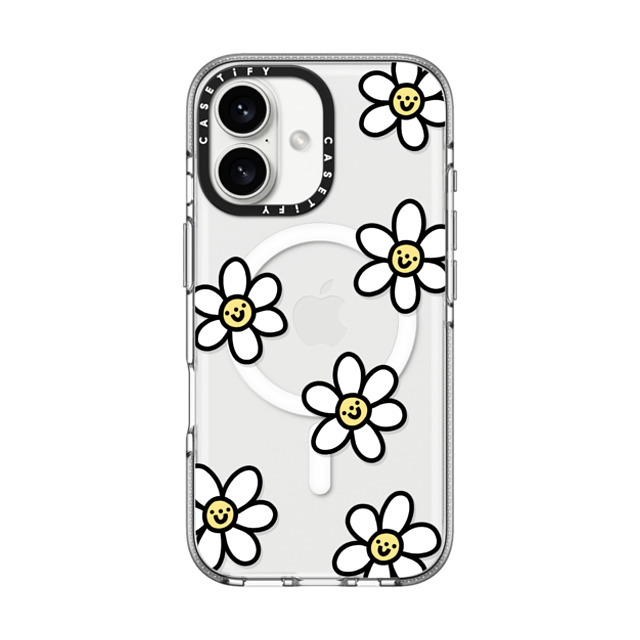 Rosie Pink x CASETiFY iPhone 16 Case Floral,Cartoon Clear Clear Case MagSafe Compatible Smiling Daisies Father's Day Rosie Pink x CASETiFY iPhone 16 Case Floral,Cartoon Clear Clear Case MagSafe Compatible Smiling Daisies Father's Day