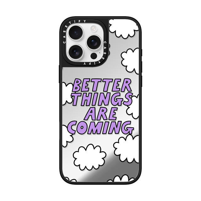 Rosie Pink x CASETiFY iPhone 16 Pro Max ケース Silver on Black ミラーケース MagSafe対応 Better Things Are Coming