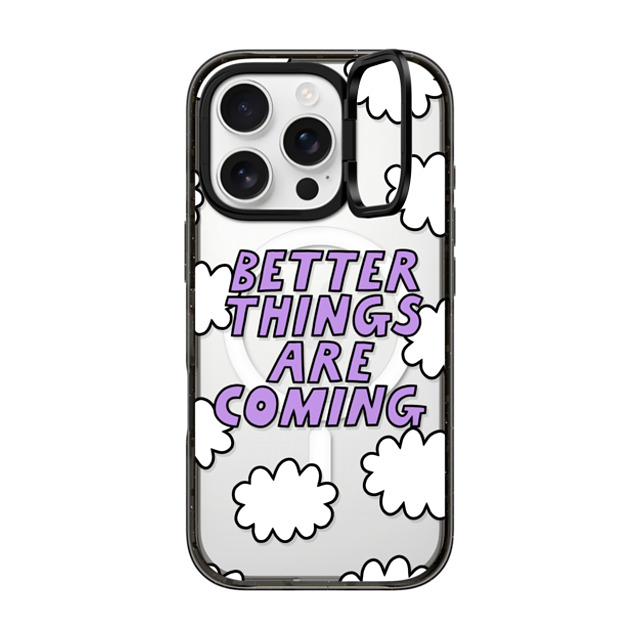 Rosie Pink x CASETiFY iPhone 16 Pro ケース ブラック インパクトリングスタンドケース MagSafe対応 Better Things Are Coming