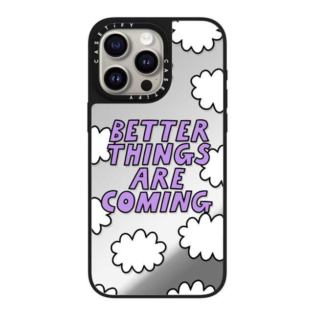 Rosie Pink x CASETiFY iPhone 15 Pro Max ケース Silver on Black ミラーケース MagSafe対応 Better Things Are Coming