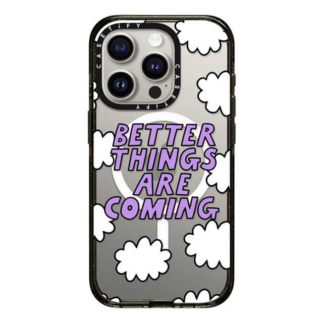 Rosie Pink x CASETiFY iPhone 15 Pro ケース ブラック インパクトケース MagSafe対応 Better Things Are Coming