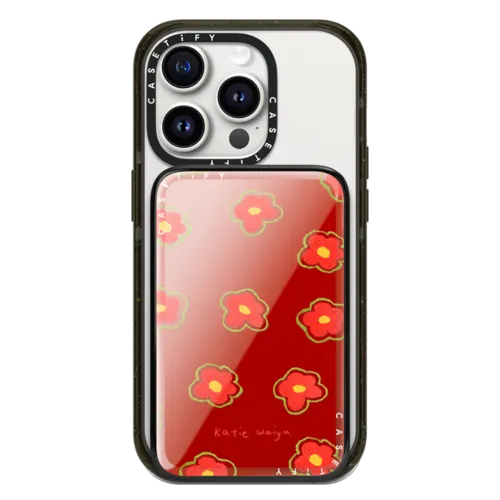 PowerThru Power Bank - red daisies