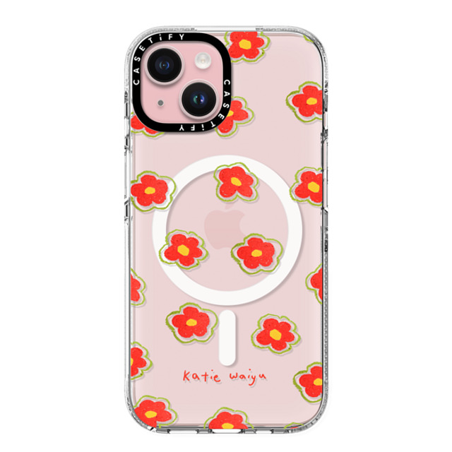 katiewaiyu x CASETiFY iPhone 15 Case Fine Art Clear Clear Case MagSafe Compatible red daisies Father's Day katiewaiyu x CASETiFY iPhone 15 Case Fine Art Clear Clear Case MagSafe Compatible red daisies Father's Day