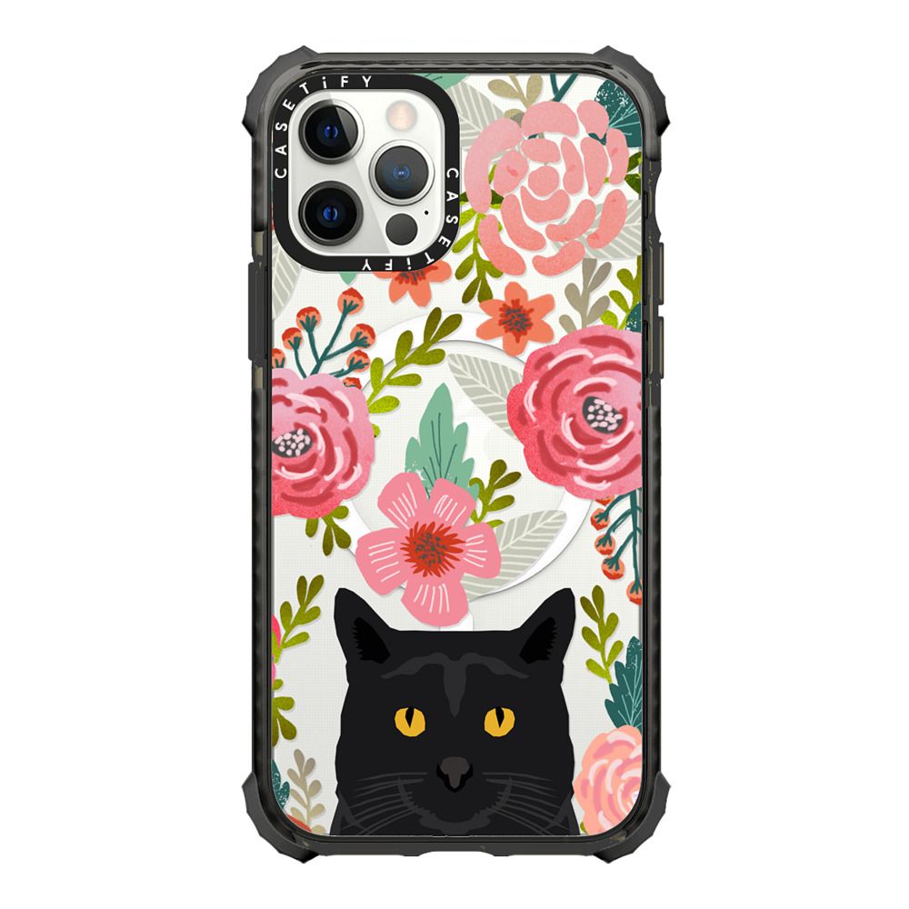 Black Cat Florals - cute cat cellphone spring vintage florals – CASETiFY
