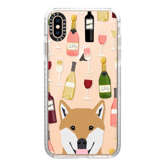 Impact Iphone Xs Max Case Shiba Inu Cute Cell Phone Case Wine Champagne Cocktails Clear Transparent Dog Breeds