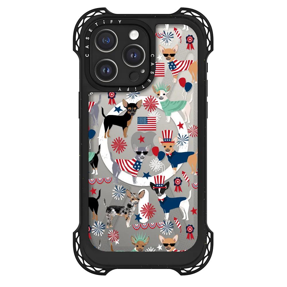 Chihuahua fourth of july patriotic cute clear cell phone case