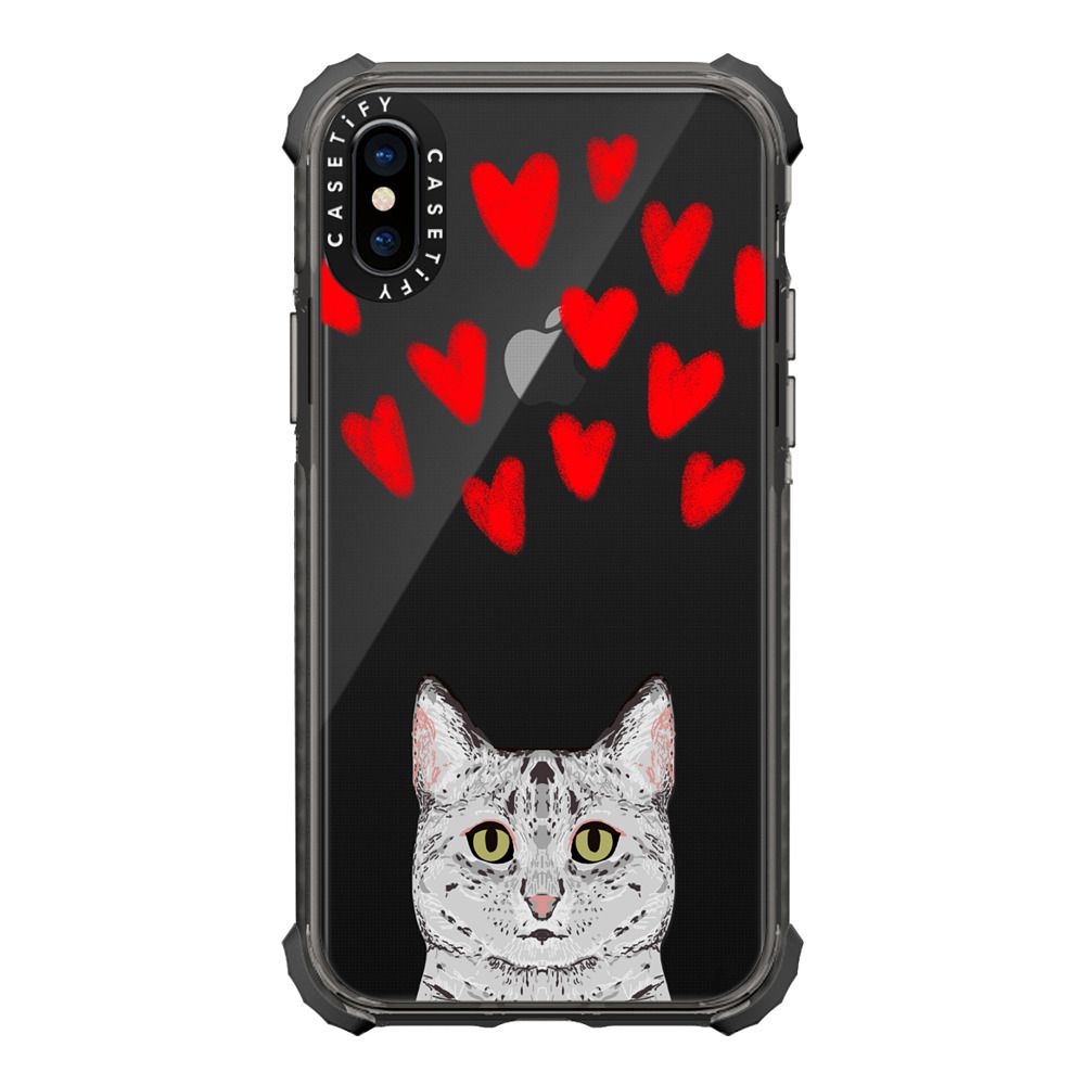 Cat Heart Love Transparent Cell Phone Case For Cat Lady Cat Casetify