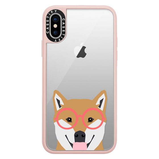 Classic Grip Iphone X Case Funny Doge Shiba Inu Cell Phone Case Dog Meme Hipster Gift Glasses Dog Person Puppy Transparent Phone Case