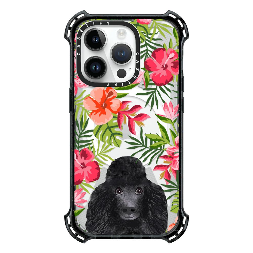 Poodle black coat toy poodle dog breed hawaiian floral palm – CASETiFY