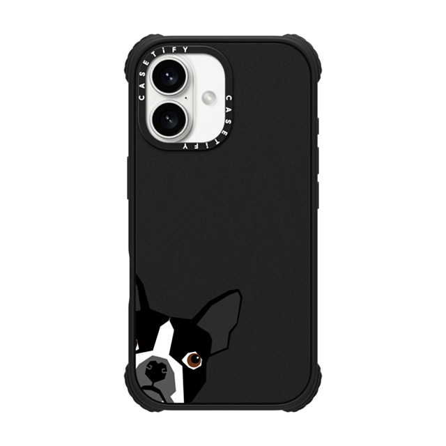 CASETiFY iPhone 16 Case Matte Black ウルトラ インパクトケース MagSafe 対応 Peeking Boston Terrier cell phone case transparent cell phone case for small cute dog puppy owners dog person gifts customizable boston terrier pet friendly CASETiFY iPhone 16 Case Matte Black ウルトラ インパクトケース MagSafe 対応 Peeking Boston Terrier cell phone case transparent cell phone case for small cute dog puppy owners dog person gifts customizable boston terrier pet friendly