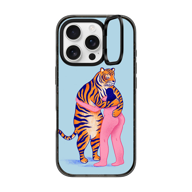 Mark Conlan x CASETiFY iPhone 16 Pro ケース Tiger,Animal ブラック インパクトリングスタンドケース MagSafe対応 The Woman and The Tiger Back to School Mark Conlan x CASETiFY iPhone 16 Pro ケース Tiger,Animal ブラック インパクトリングスタンドケース MagSafe対応 The Woman and The Tiger Back to School