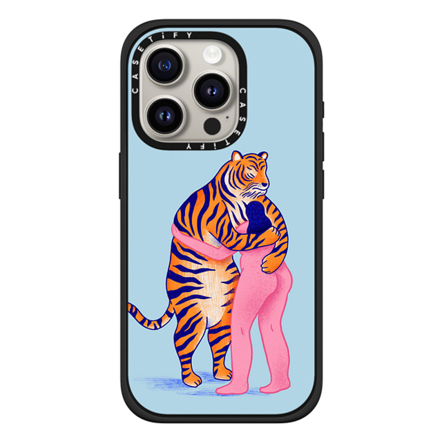 Mark Conlan x CASETiFY iPhone 15 Pro ケース Tiger,Animal マットブラック インパクトケース MagSafe対応 The Woman and The Tiger Back to School Mark Conlan x CASETiFY iPhone 15 Pro ケース Tiger,Animal マットブラック インパクトケース MagSafe対応 The Woman and The Tiger Back to School