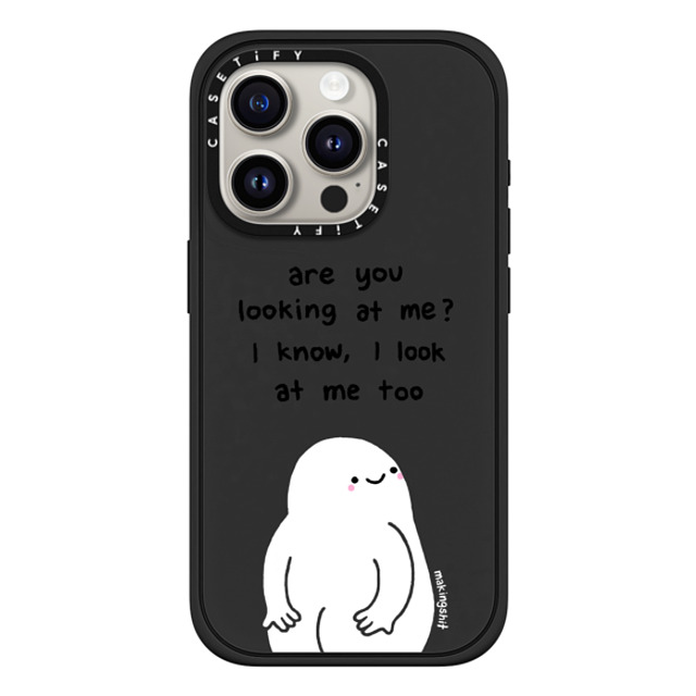Makingsh!t x CASETiFY iPhone 15 Pro Case Cartoon,Couple マットブラック Impact Case MagSafe Compatible BB Look At Me by makingsht Mother's Day Makingsh!t x CASETiFY iPhone 15 Pro Case Cartoon,Couple マットブラック Impact Case MagSafe Compatible BB Look At Me by makingsht Mother's Day
