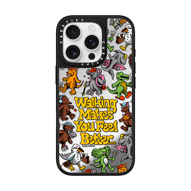 Jake Foreman x CASETiFY iPhone 16 Pro ケース Silver on Black ミラーケース MagSafe対応 Walking by Jake Foreman Father's Day Jake Foreman x CASETiFY iPhone 16 Pro ケース Silver on Black ミラーケース MagSafe対応 Walking by Jake Foreman Father's Day