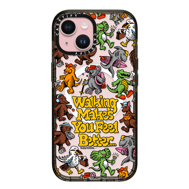 Jake Foreman x CASETiFY iPhone 15 ケース ブラック インパクトケース MagSafe対応 Walking by Jake Foreman Father's Day Jake Foreman x CASETiFY iPhone 15 ケース ブラック インパクトケース MagSafe対応 Walking by Jake Foreman Father's Day