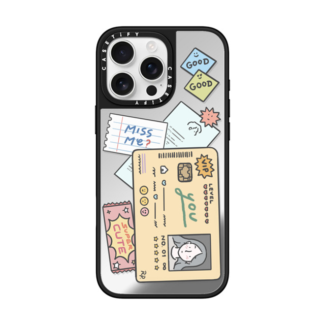 ReenP x CASETiFY iPhone 16 Pro Max Case Cartoon,Minimalism Silver on Black ミラーケース MagSafe対応 All about you 02 by ReenP Mother's Day ReenP x CASETiFY iPhone 16 Pro Max Case Cartoon,Minimalism Silver on Black ミラーケース MagSafe対応 All about you 02 by ReenP Mother's Day