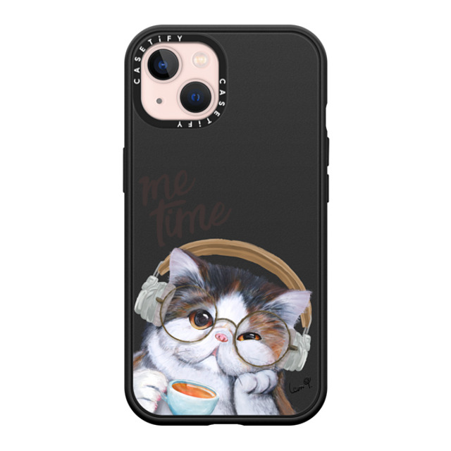 LeonLollipop x CASETiFY iPhone 13 ケース マットブラック インパクトケース MagSafe対応 Gloomie Cat Coffee by LeonLollipop