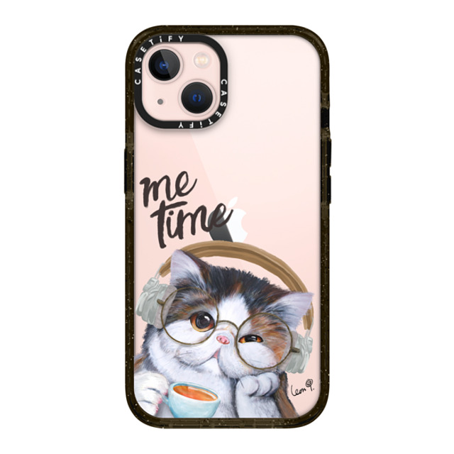 LeonLollipop x CASETiFY iPhone 13 ケース ブラック インパクトケース Gloomie Cat Coffee by LeonLollipop