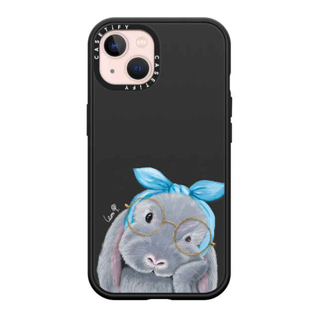 LeonLollipop x CASETiFY iPhone 13 ケース マットブラック インパクトケース MagSafe対応 Gloomie Bunny by LeonLollipop