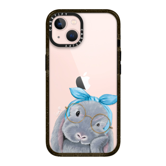 LeonLollipop x CASETiFY iPhone 13 ケース ブラック インパクトケース Gloomie Bunny by LeonLollipop