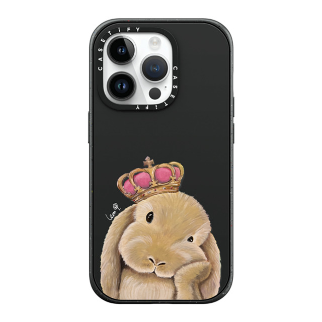 LeonLollipop x CASETiFY iPhone 14 Pro ケース マットブラック インパクトケース MagSafe対応 Gloomie Bunny by LeonLollipop