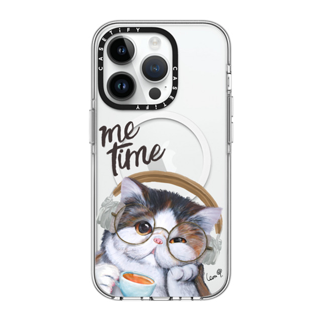 LeonLollipop x CASETiFY iPhone 14 Pro ケース クリア クリア ケース MagSafe対応 Gloomie Cat Coffee by LeonLollipop