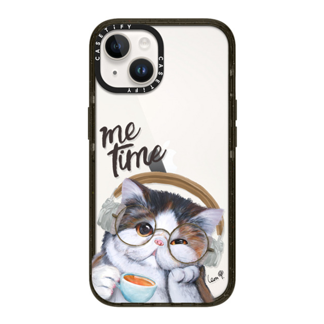 LeonLollipop x CASETiFY iPhone 14 ケース ブラック インパクトケース Gloomie Cat Coffee by LeonLollipop