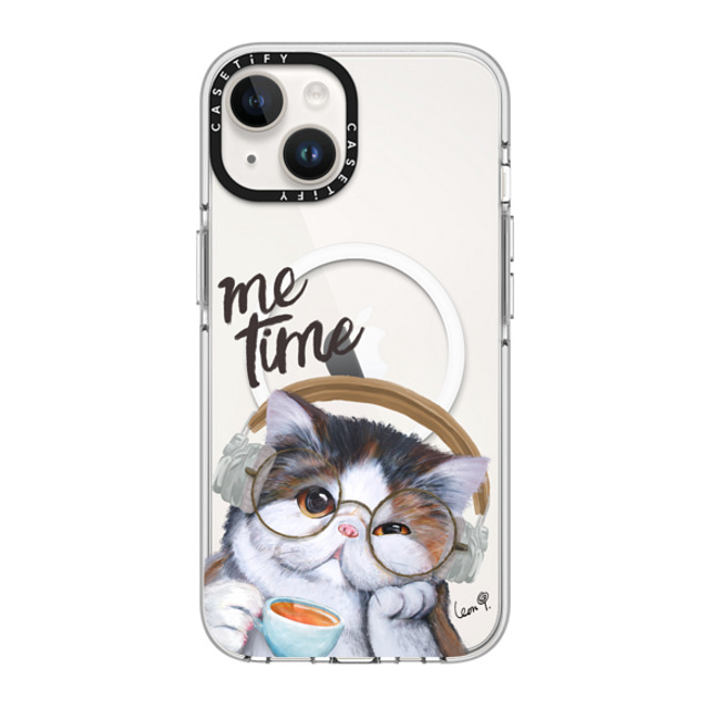 LeonLollipop x CASETiFY iPhone 14 Case Clear Clear Case MagSafe Compatible Gloomie Cat Coffee by LeonLollipop LeonLollipop x CASETiFY iPhone 14 Case Clear Clear Case MagSafe Compatible Gloomie Cat Coffee by LeonLollipop