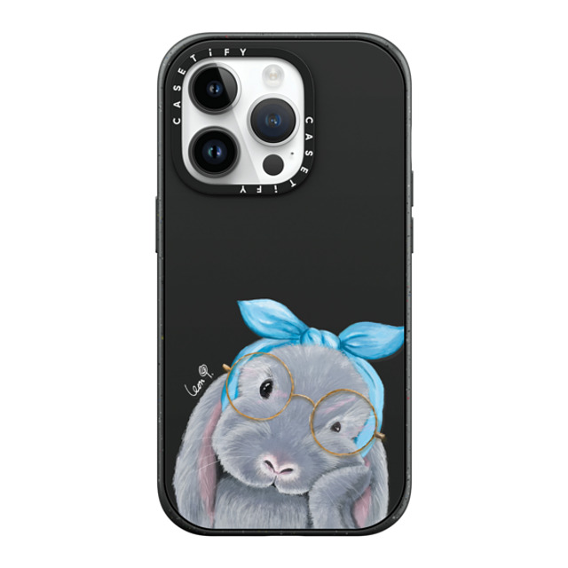 LeonLollipop x CASETiFY iPhone 14 Pro ケース マットブラック インパクトケース MagSafe対応 Gloomie Bunny by LeonLollipop