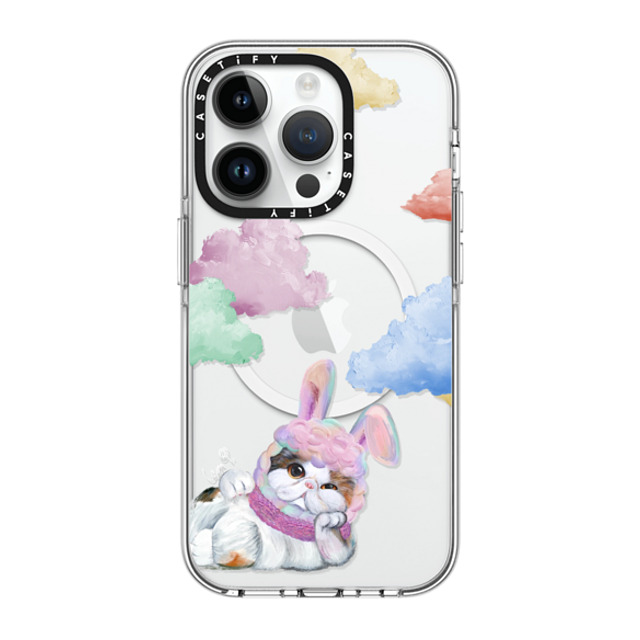 LeonLollipop x CASETiFY iPhone 14 Pro ケース クリア クリア ケース MagSafe対応 Gloomie Cat Sky by LeonLollipop