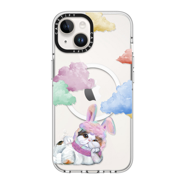 LeonLollipop x CASETiFY iPhone 14 ケース クリア クリア ケース MagSafe対応 Gloomie Cat Sky by LeonLollipop