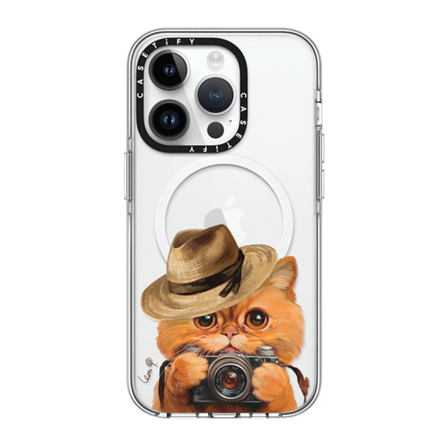 LeonLollipop x CASETiFY iPhone 14 Pro Case Clear Clear Case MagSafe Compatible Amber Cat by LeonLollipop LeonLollipop x CASETiFY iPhone 14 Pro Case Clear Clear Case MagSafe Compatible Amber Cat by LeonLollipop