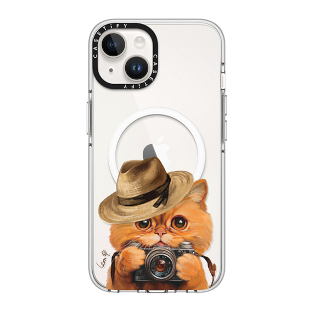 LeonLollipop x CASETiFY iPhone 14 Case Clear Clear Case MagSafe Compatible Amber Cat by LeonLollipop LeonLollipop x CASETiFY iPhone 14 Case Clear Clear Case MagSafe Compatible Amber Cat by LeonLollipop