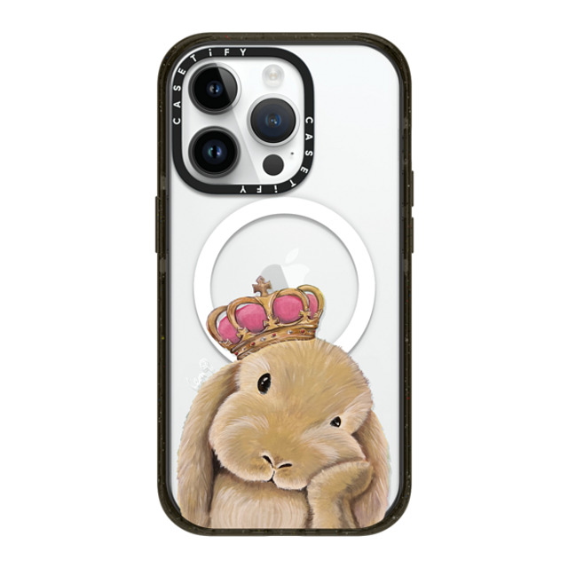 LeonLollipop x CASETiFY iPhone 14 Pro ケース ブラック インパクトケース MagSafe対応 Gloomie Bunny by LeonLollipop