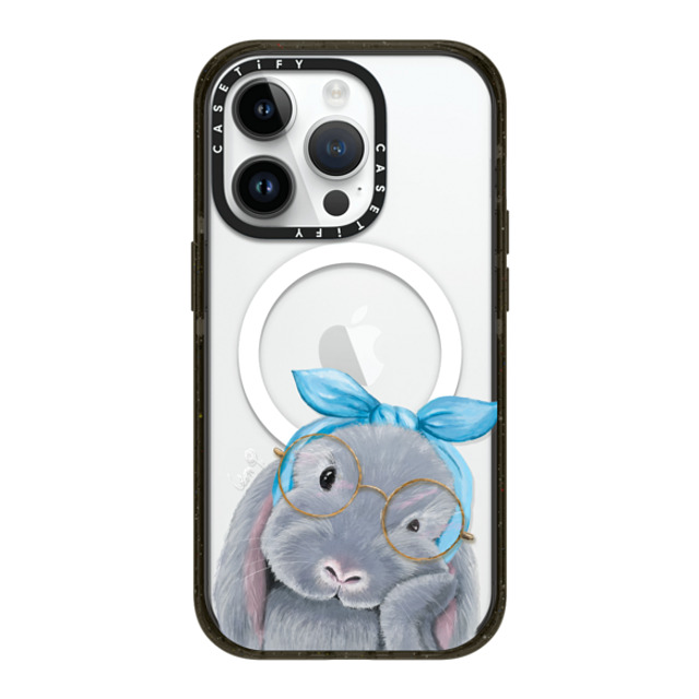 LeonLollipop x CASETiFY iPhone 14 Pro ケース ブラック インパクトケース MagSafe対応 Gloomie Bunny by LeonLollipop