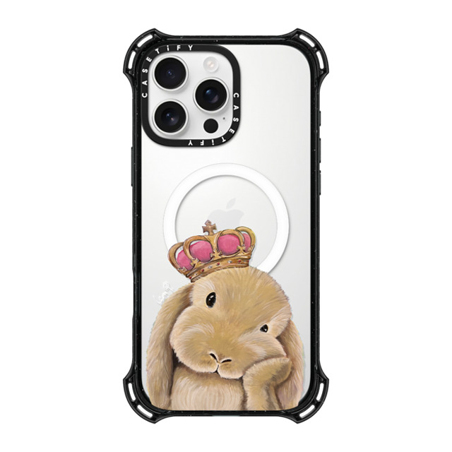 LeonLollipop x CASETiFY iPhone 16 Pro Max ケース ブラック バウンスケース Gloomie Bunny by LeonLollipop